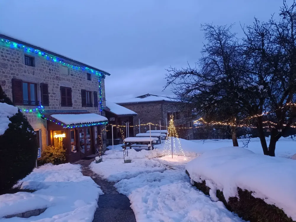 Jardin du restaurant en hiver