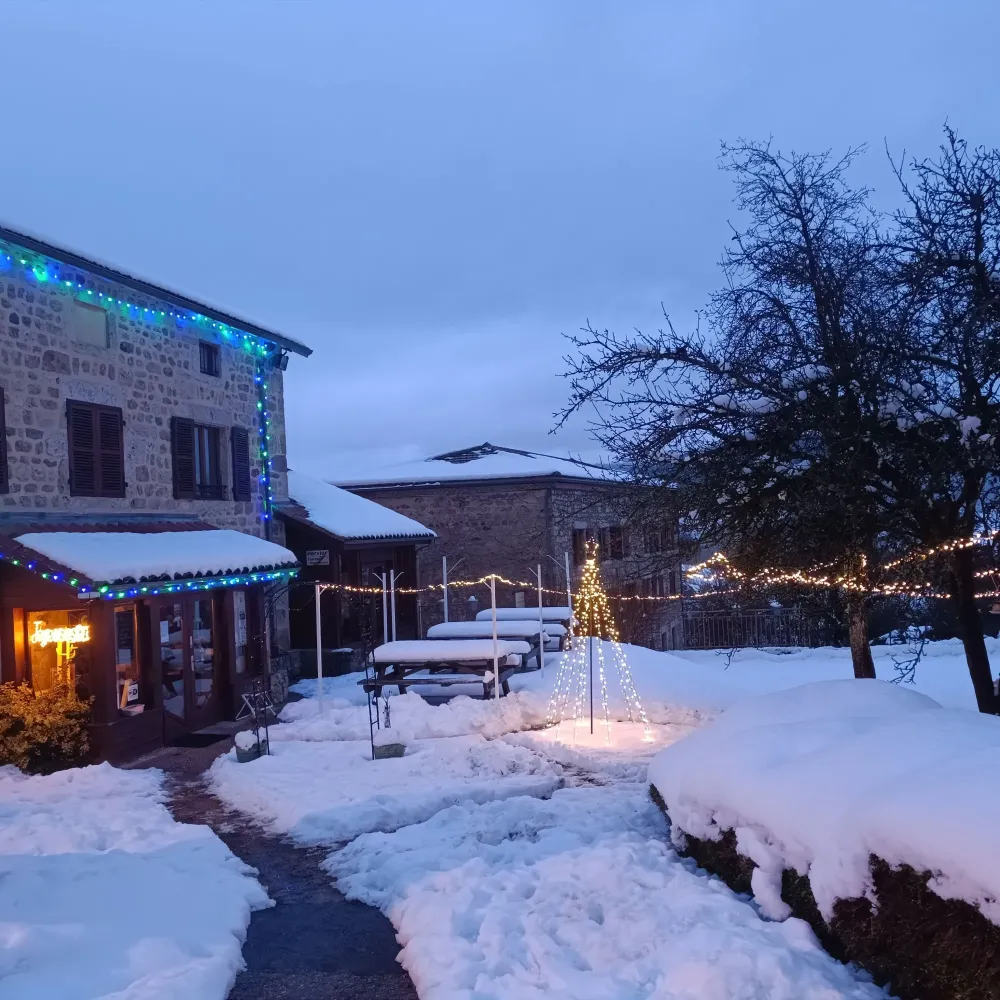 Jardin du restaurant en hiver